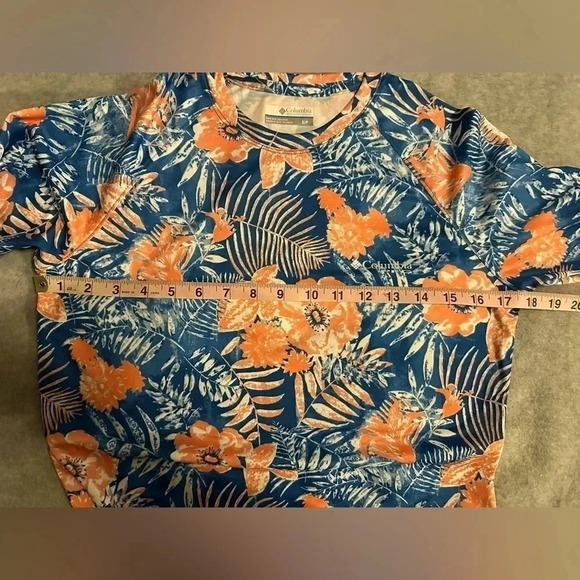 Columbia tidal tee blue Hawaiian long sleeve size S - Picture 4 of 6